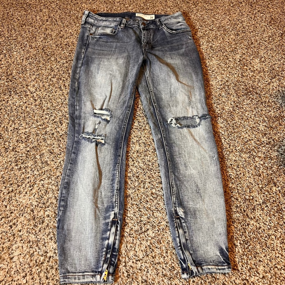Pistola Womens‎ Distressed Ankle Zipper Skinny Jeans Size 29 Blue Denim